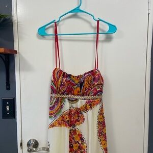 Ruby Rox size 7 Juniors Multicolor Paisley Dress with‎ Red Accents $59